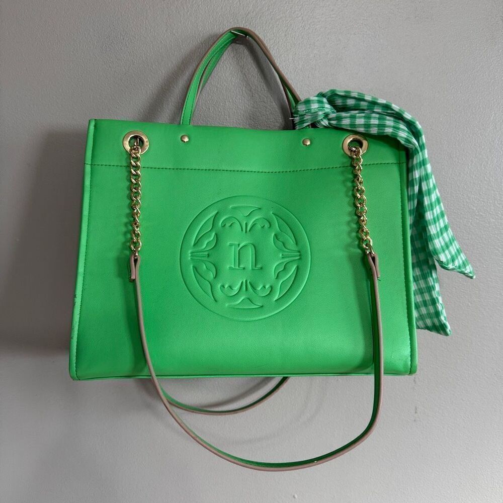 Nanette Lepore Camille triple section tote in green - Picture 1 of 8